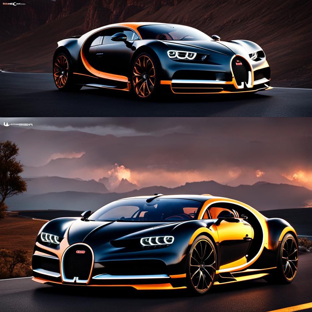 Bugatti Chiron as Lightning McQueen: Digital Art