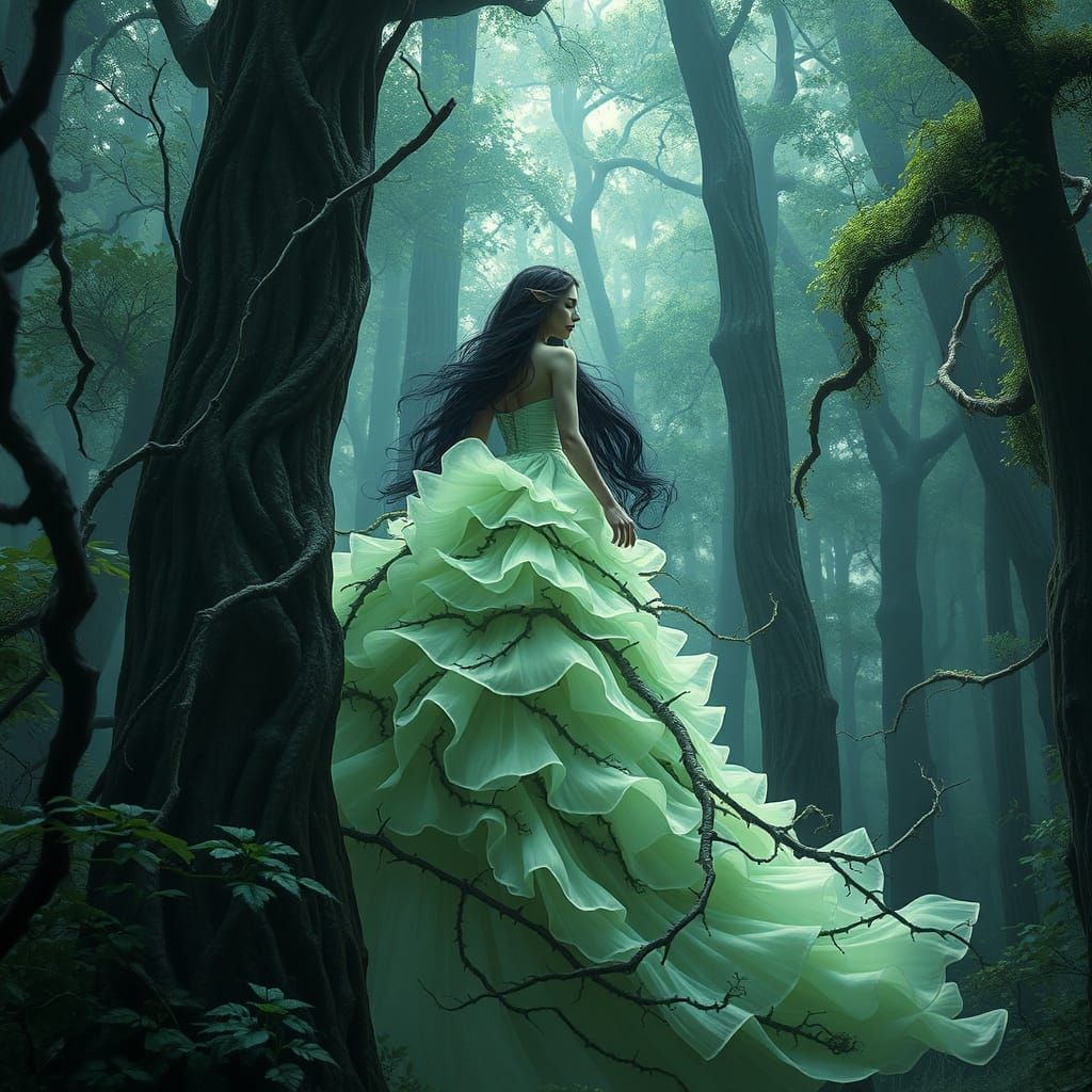 Ethereal Fantasy Princess in a Primeval Forest