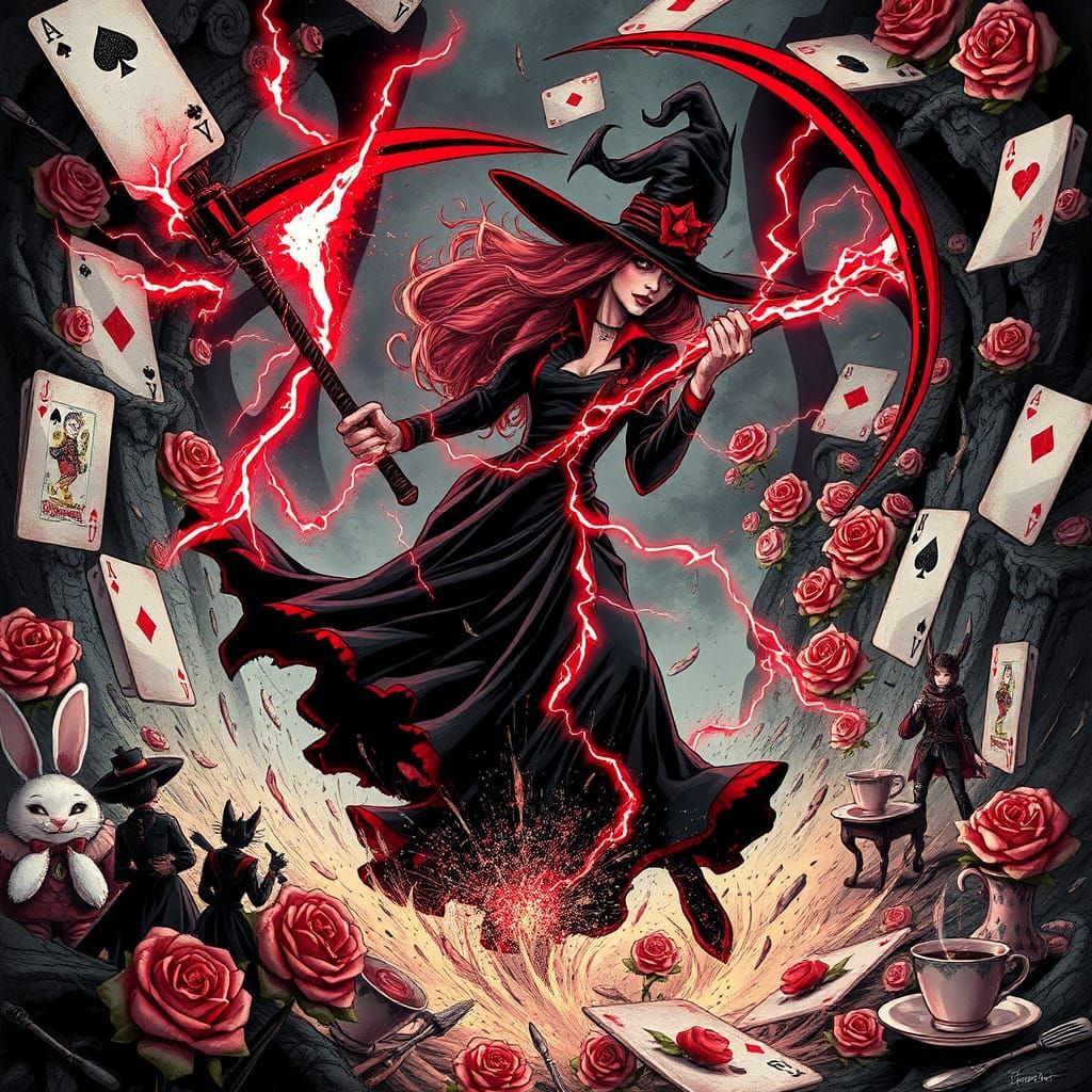 Red Lightning Witch in Wonderland Battle