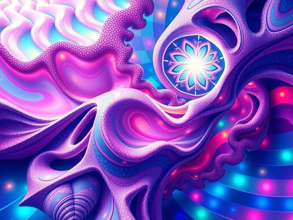 Fractals Morph into Ethereal Entities in Vibrant Dreamscape