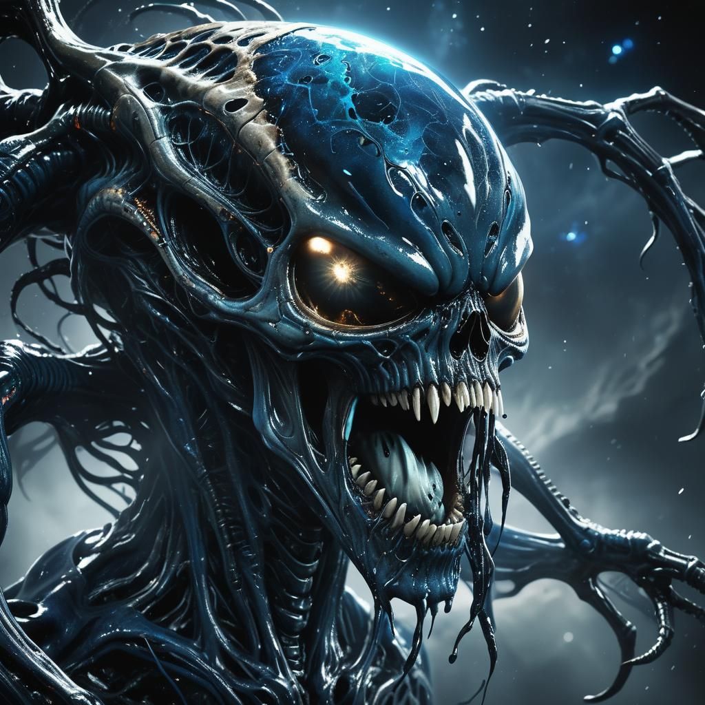 Skull-faced Alien Symbiote in Space