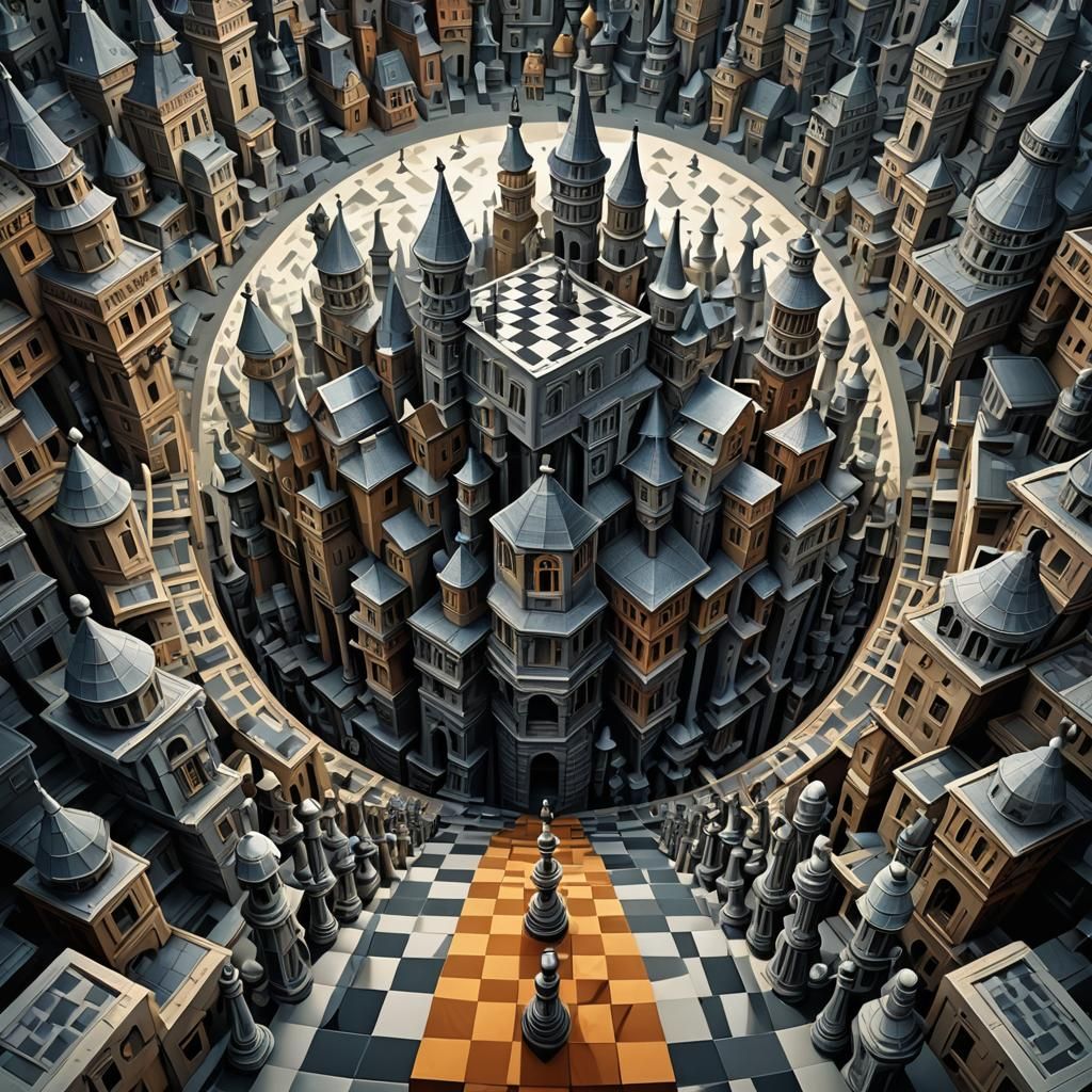 Surreal Unusual Chess Boards Puzzle Art Games Uncanny Valley...