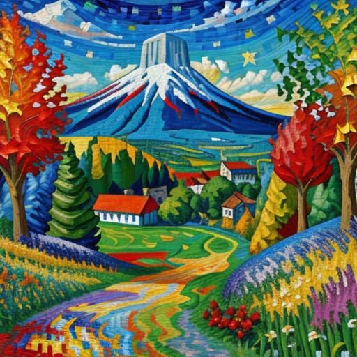 Lord of the Rings in Neo-Impressionist Style