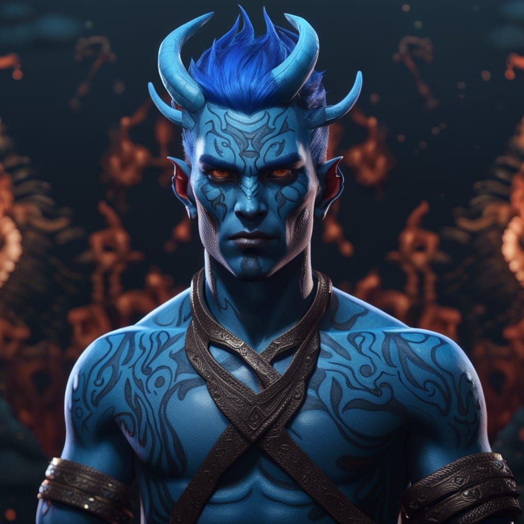 Arataki Itto: Oni Hybrid in Detailed Matte Painting