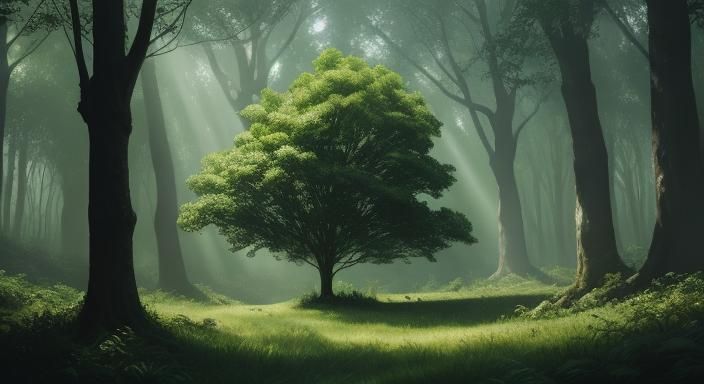 Volunteers Plant Tree in Lush Park: Cinematic Film Still