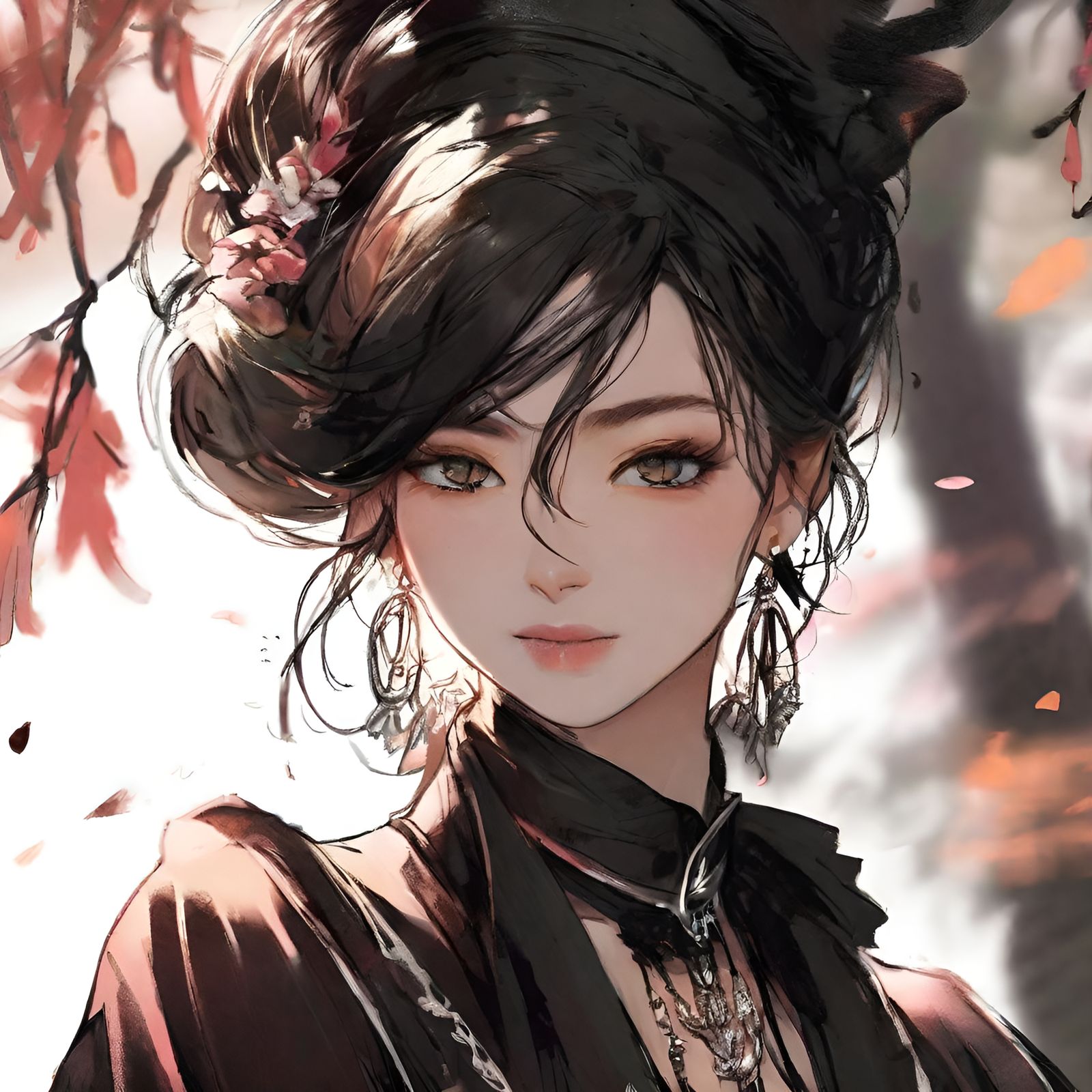 Victorian Noir Lady in Detailed Poster Art