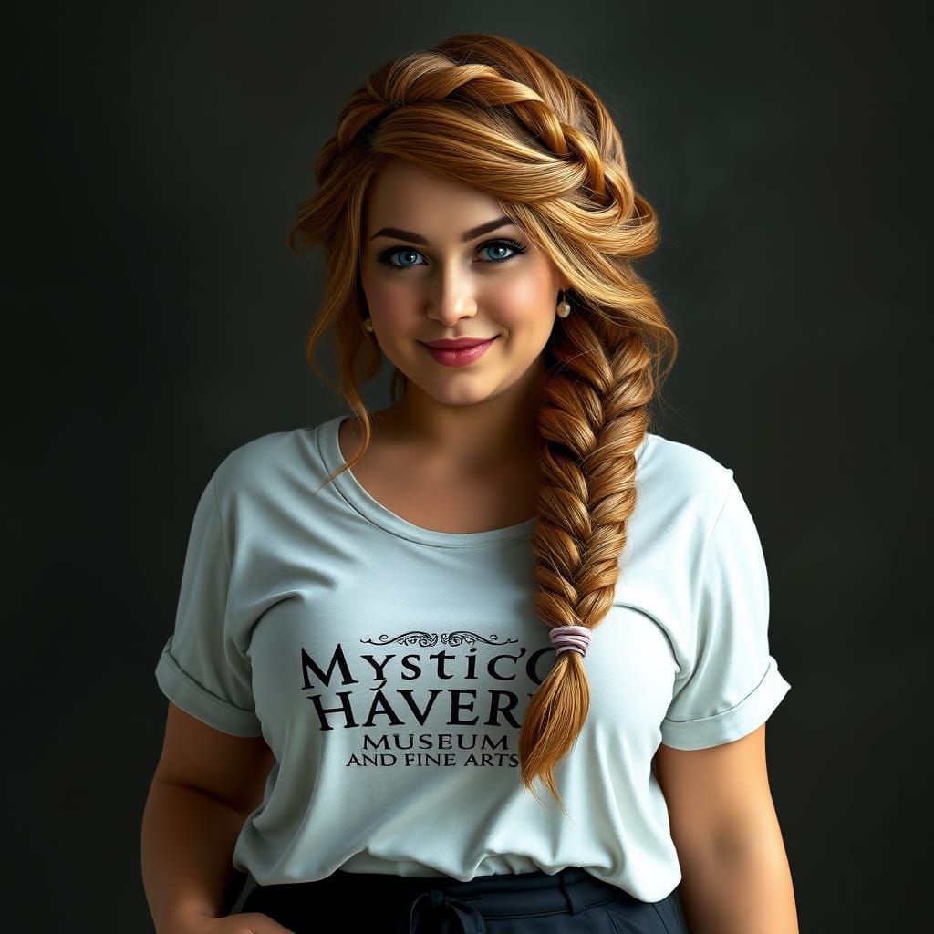 Vibrant Fantasy Woman in Medieval Braid, Mystic Haven Style