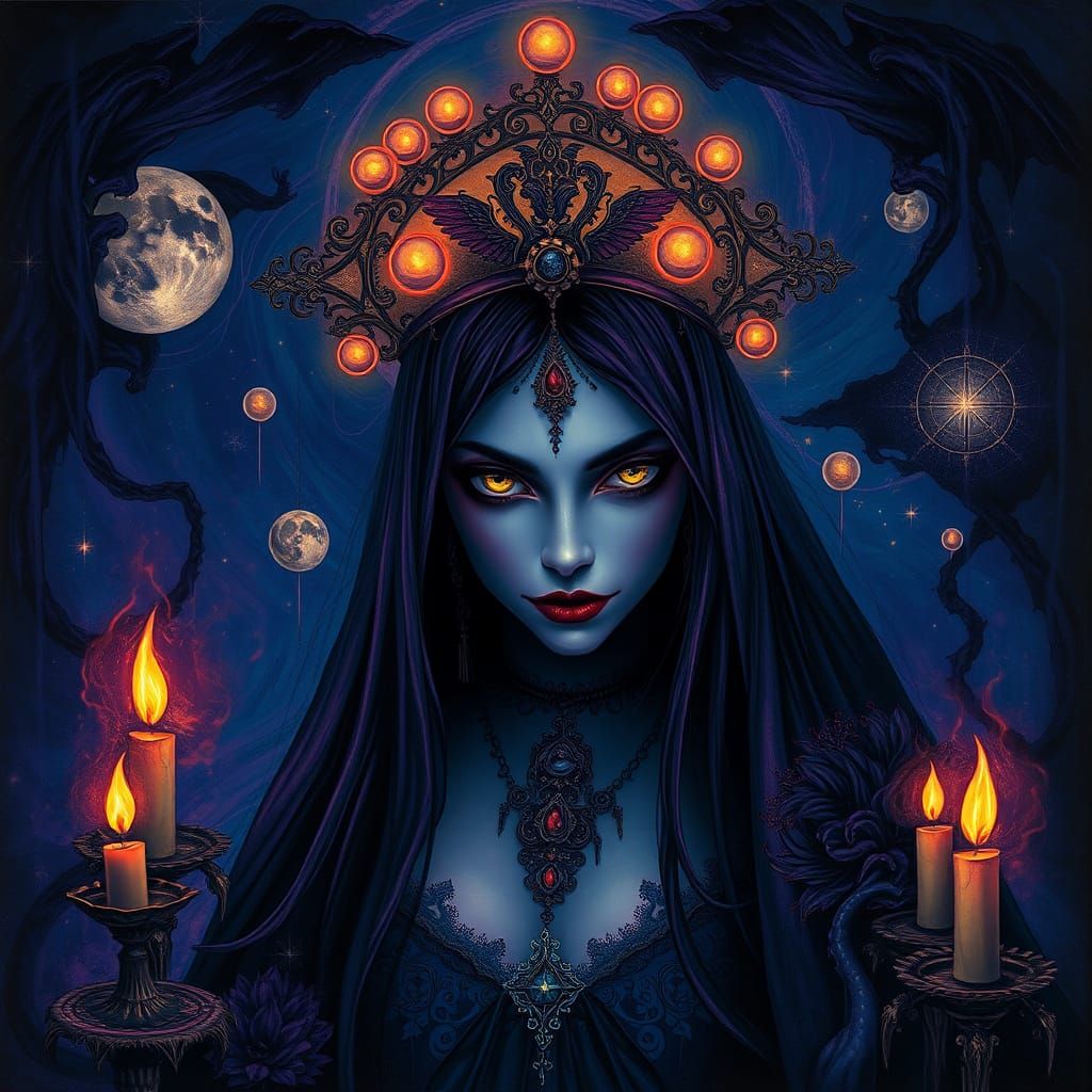 Ethereal Elizabeth Bathory in Cosmic Halo