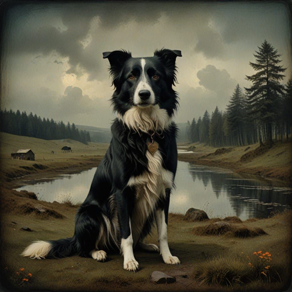 Border Collie in Harmony with Nature