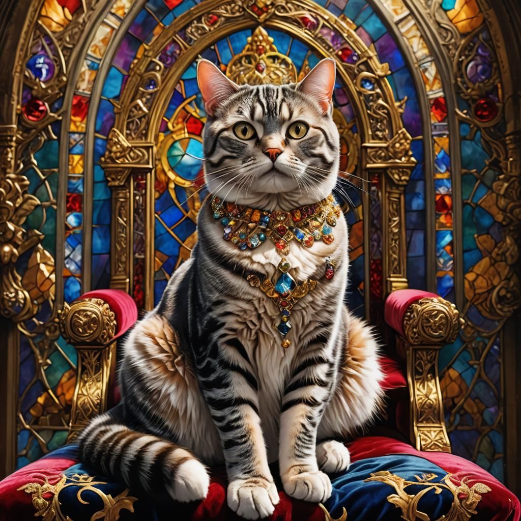 Majestic American Shorthair Cat as Feline Royalty