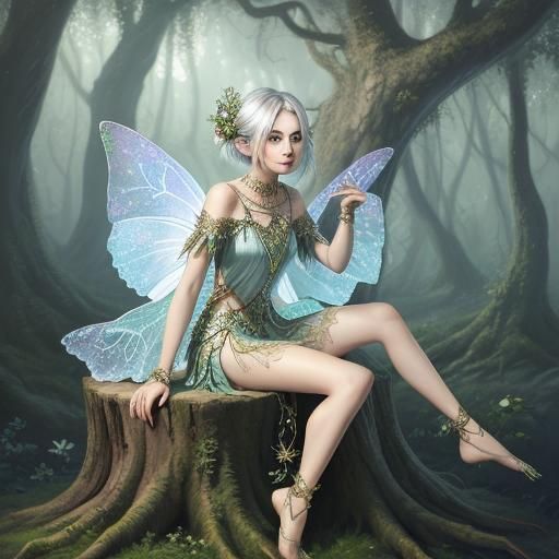 Pixie Girl in Crystal Fairy Forest