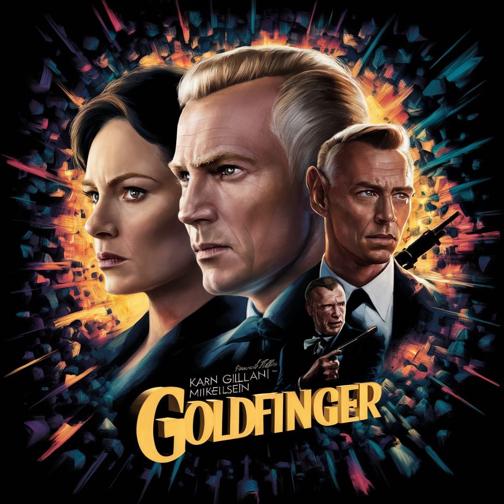 Title "Goldfinger" Movie Poster remake Karen Gillan  Mads Ma...