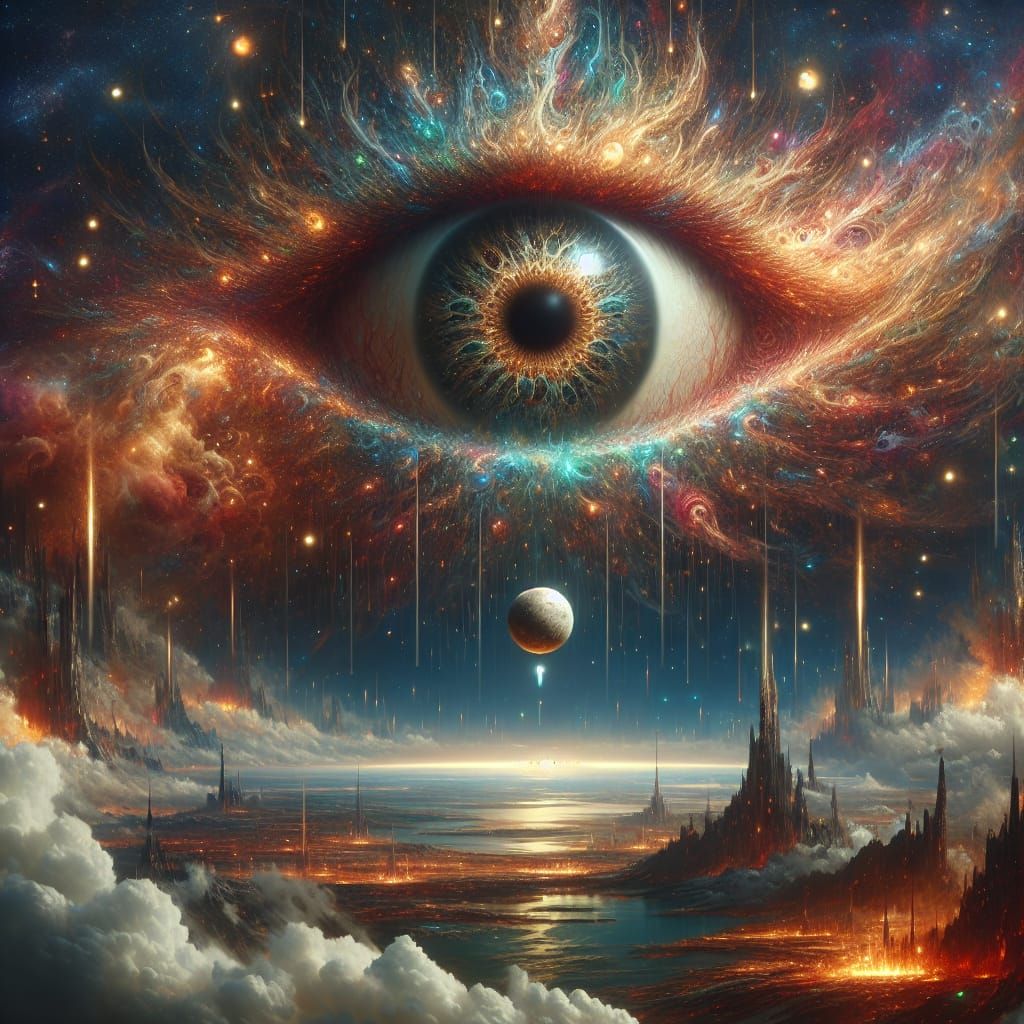 Cosmic Eye Fires at Earth: Fantasy Concept Art