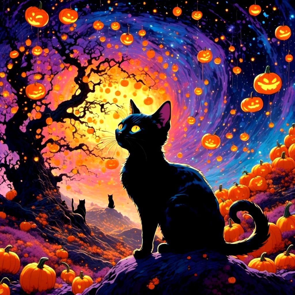 Black cat looks scary!