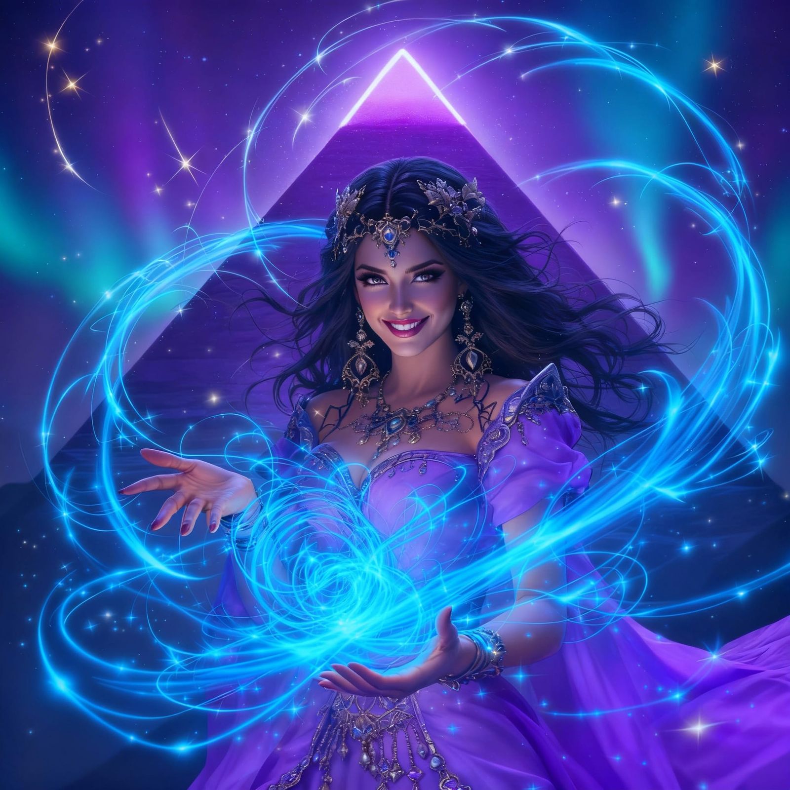 Enchantress Casts Golden Light Spell with Aurora