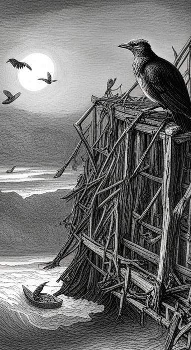 Bird Unaware of Approaching Threat in Dramatic Style