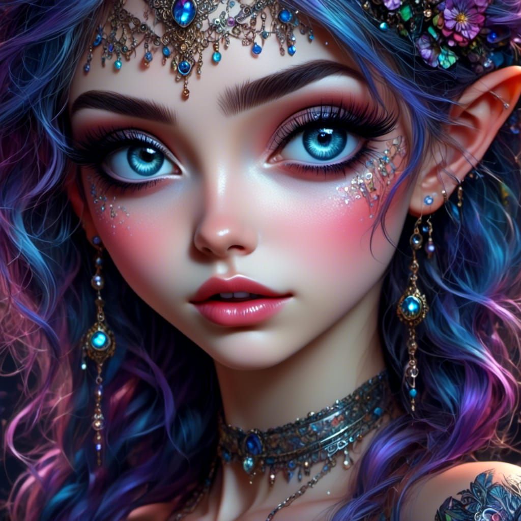 Stunning Macro Shot of Woman with Iridescent Eyes