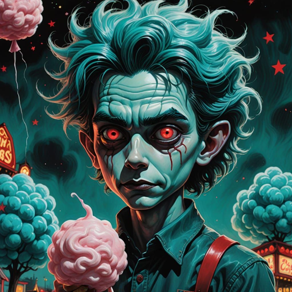 Creepy Cotton Candy in Goosebumps Style