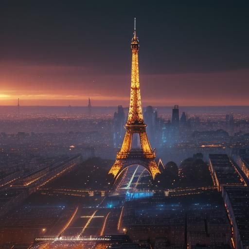 Eiffel Tower New Year's Eve Digital Art