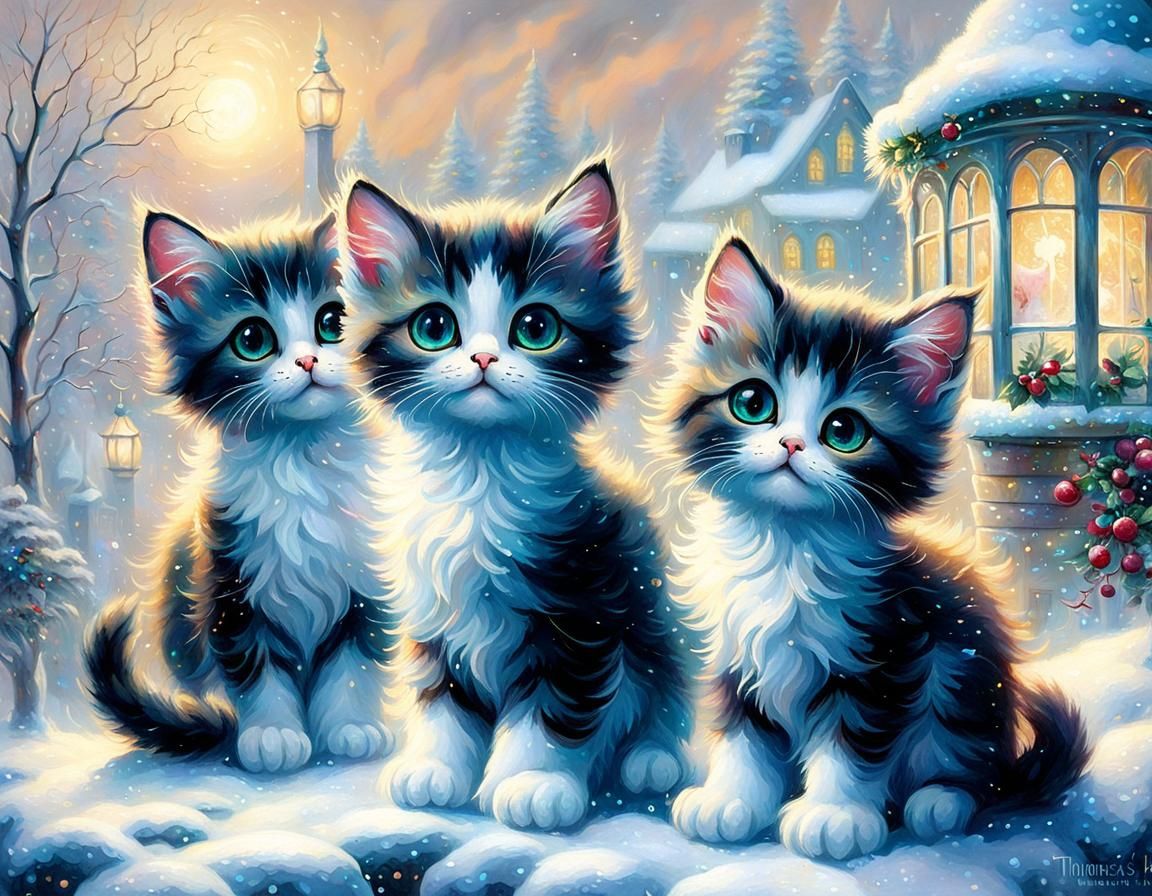 Kittens Celebrate New Year in Fantasy Style