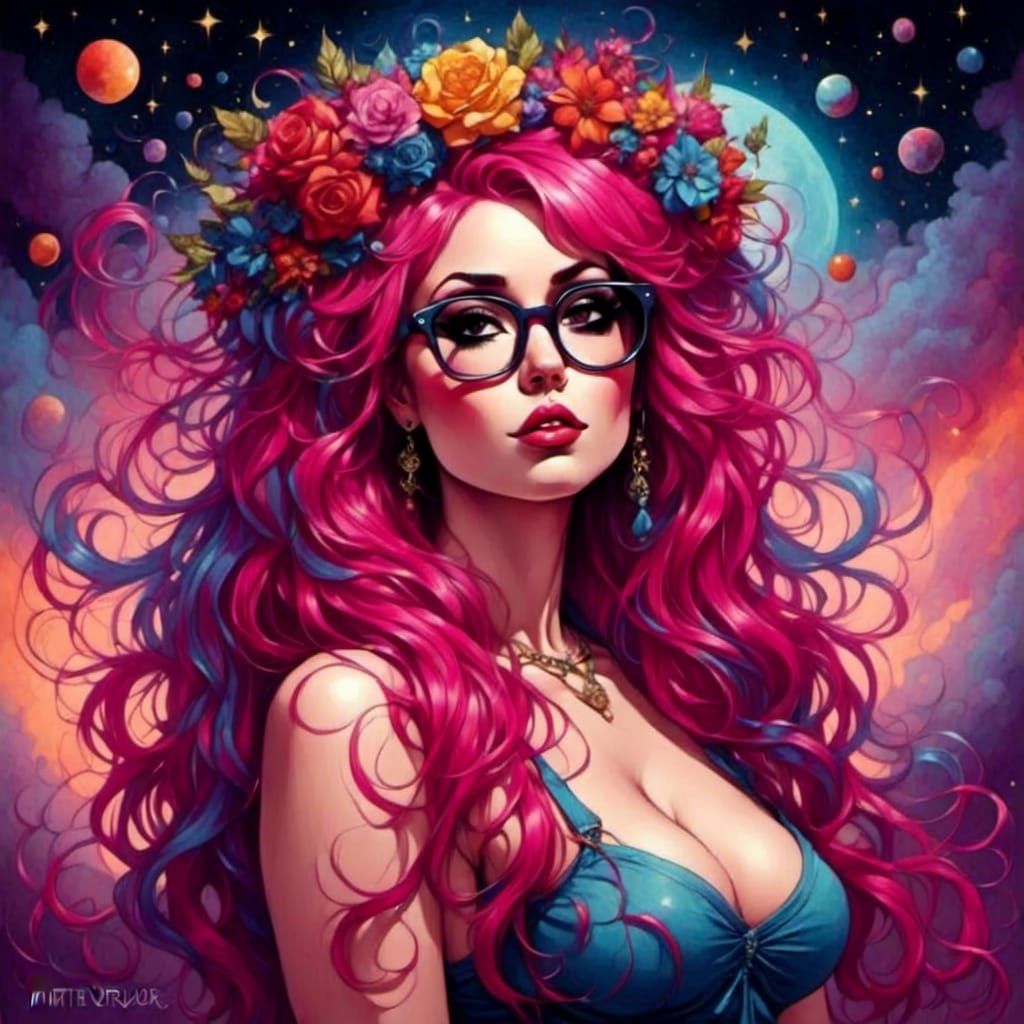 Hippie Queen Portrait with Courageous Free Spirit