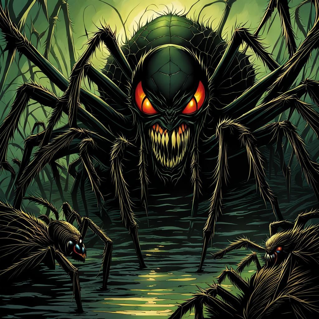 Demon Spewing Spiders: A Horrific Spectacle