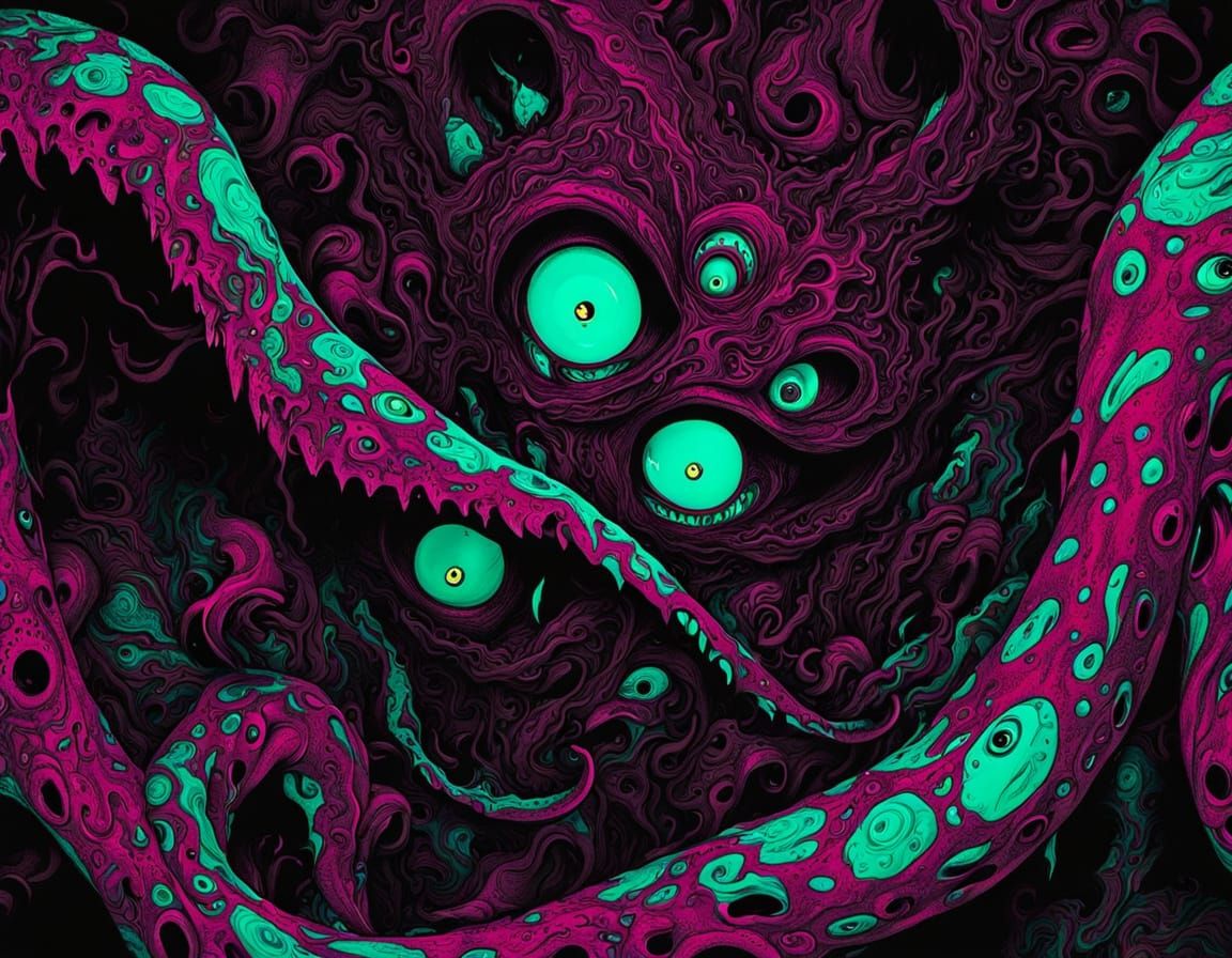 Schoolgirl's Tentacle Transformation in Dark Fantasy Anime