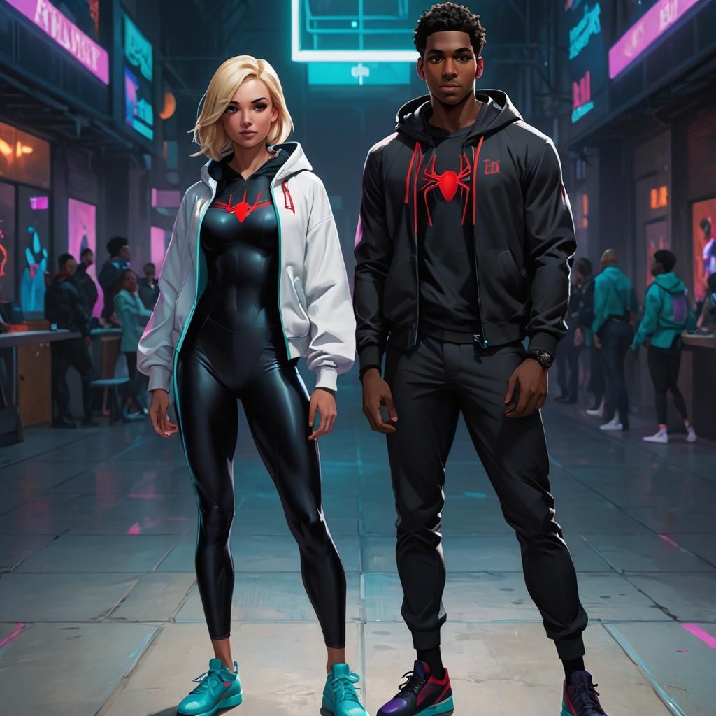 Dazzling Duo in Lavender Hues - Hyperdetailed Portrait in Cy...