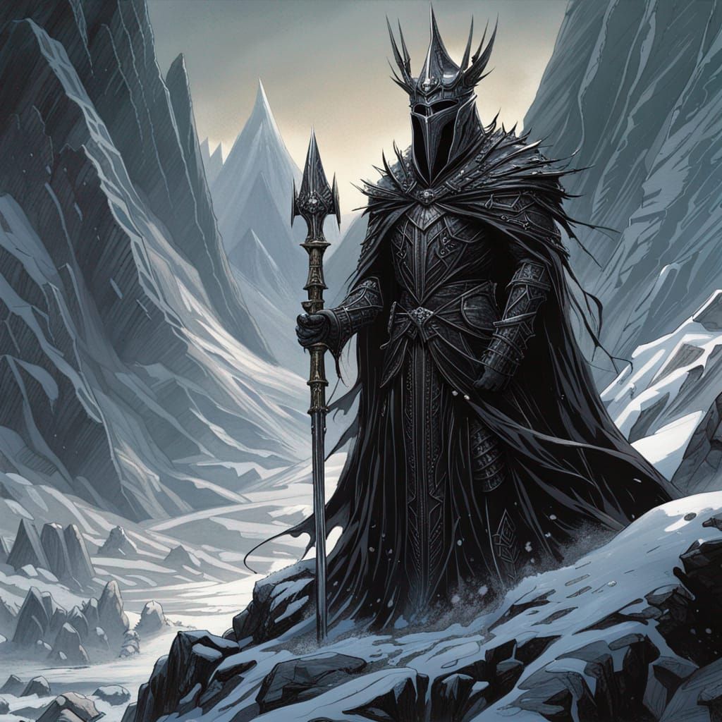 High Gothic Witch King in Black Nazgul Armor
