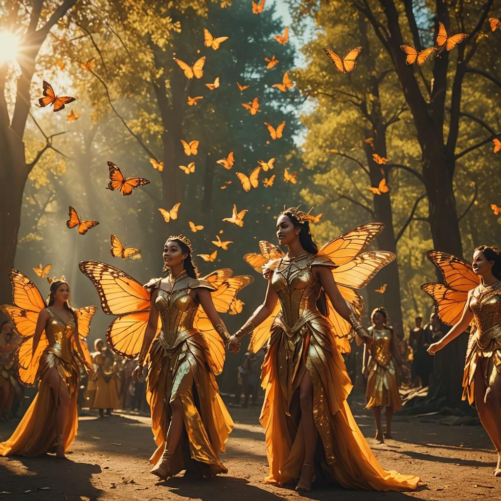 Immortals' Dance on the Sun: A Cinematic Still