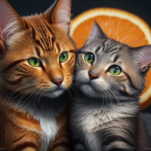 Fantasy Animals Kissing in Golden Hour Glow