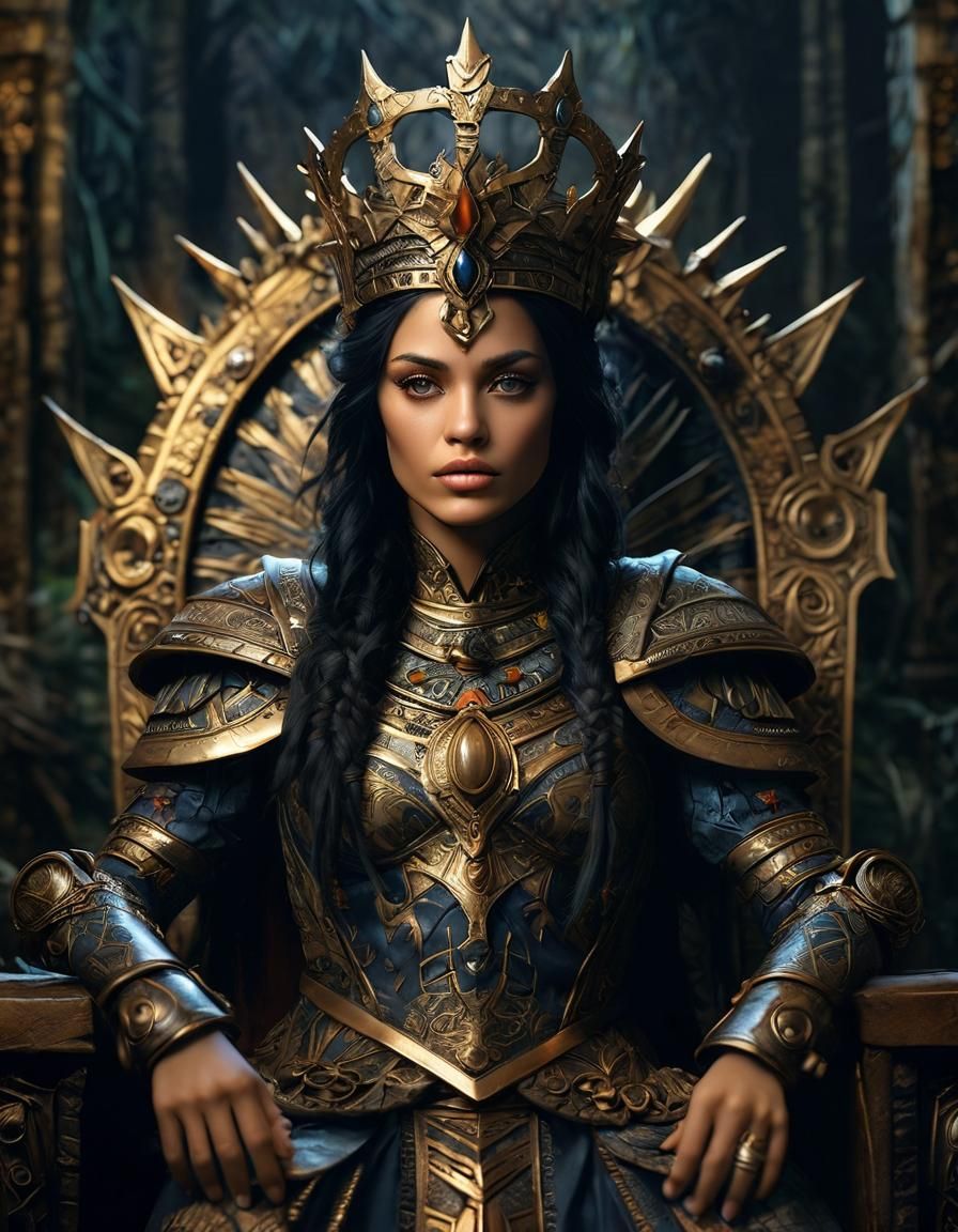 Jungle Elf Woman with Tribal Tattoos