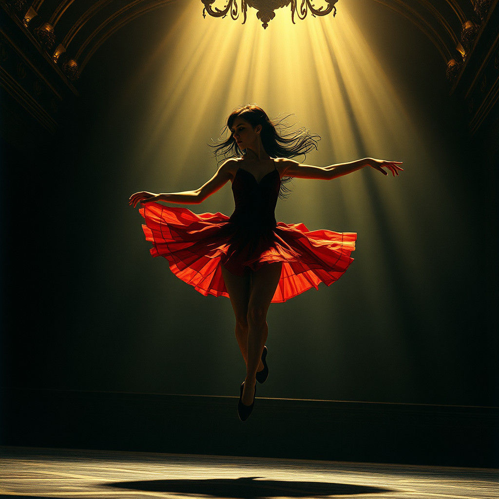 Vampire Ballerina Dances in Gothic Victorian Scene