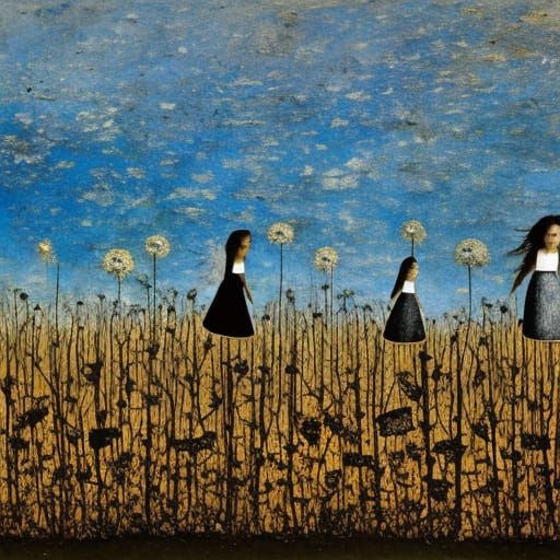 Girls in a Rock Band: Collage Art