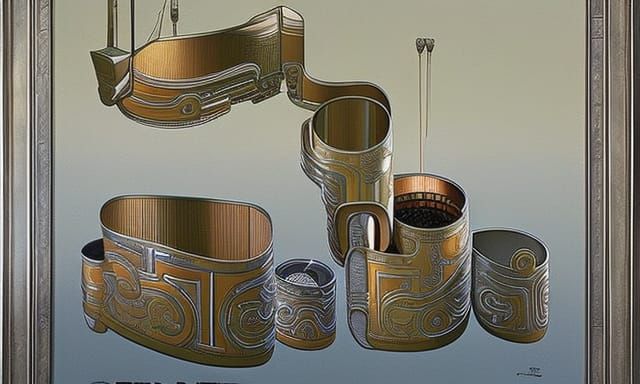 Opened Cans of Food in Moebius Comic Style