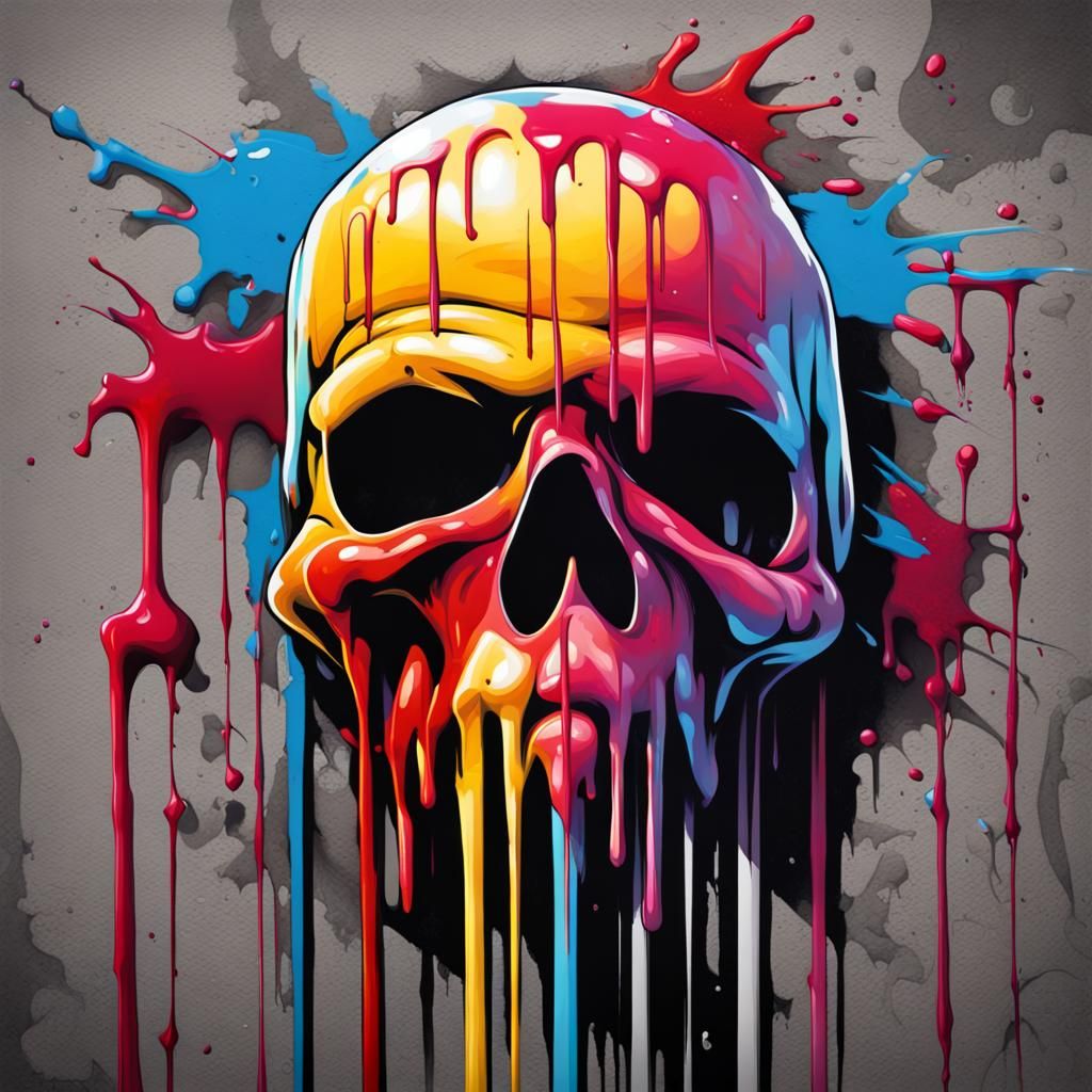 Graffiti Art Murder with Spray Paint and Gouache