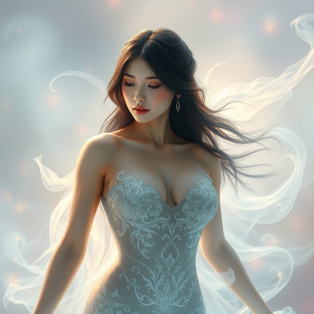 Ethereal Vietnamese Female Spirit - Cosmic Beauty with Stron...