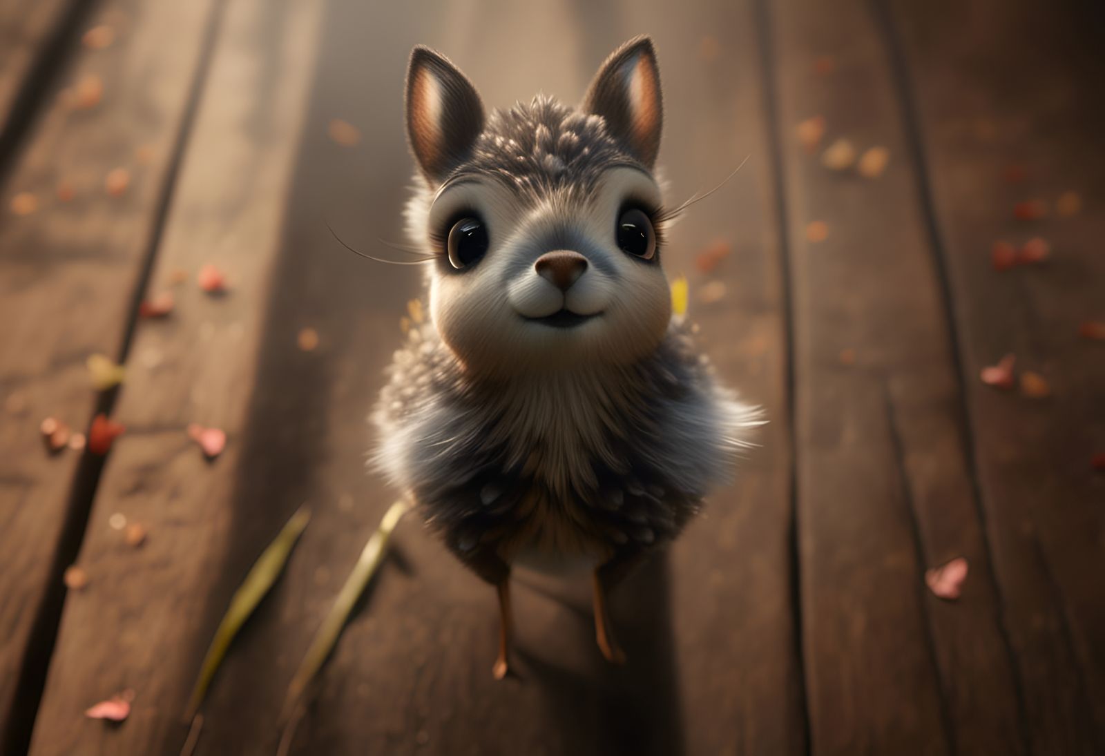 Dandelion with Cute Eyes: Detailed Digital Art