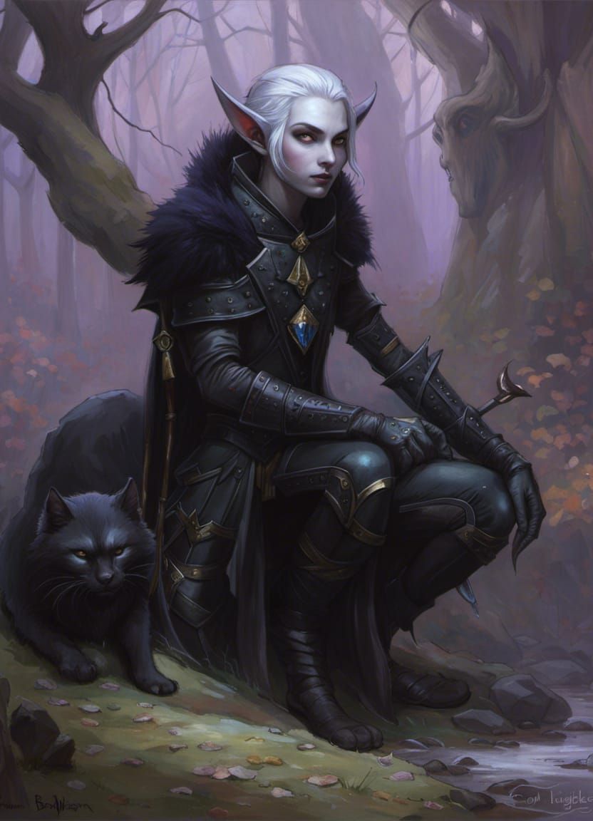 Drizzt do Urden, apperently have donkey ears and a cat.