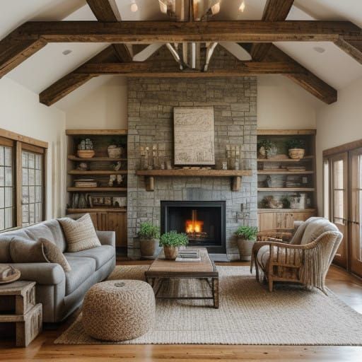 Cozy Rustic Living Room in Earthy Tones