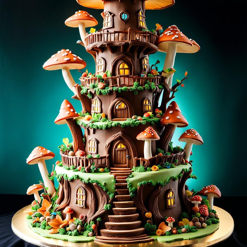 Enchanted Forest Tower Cake Masterpiece