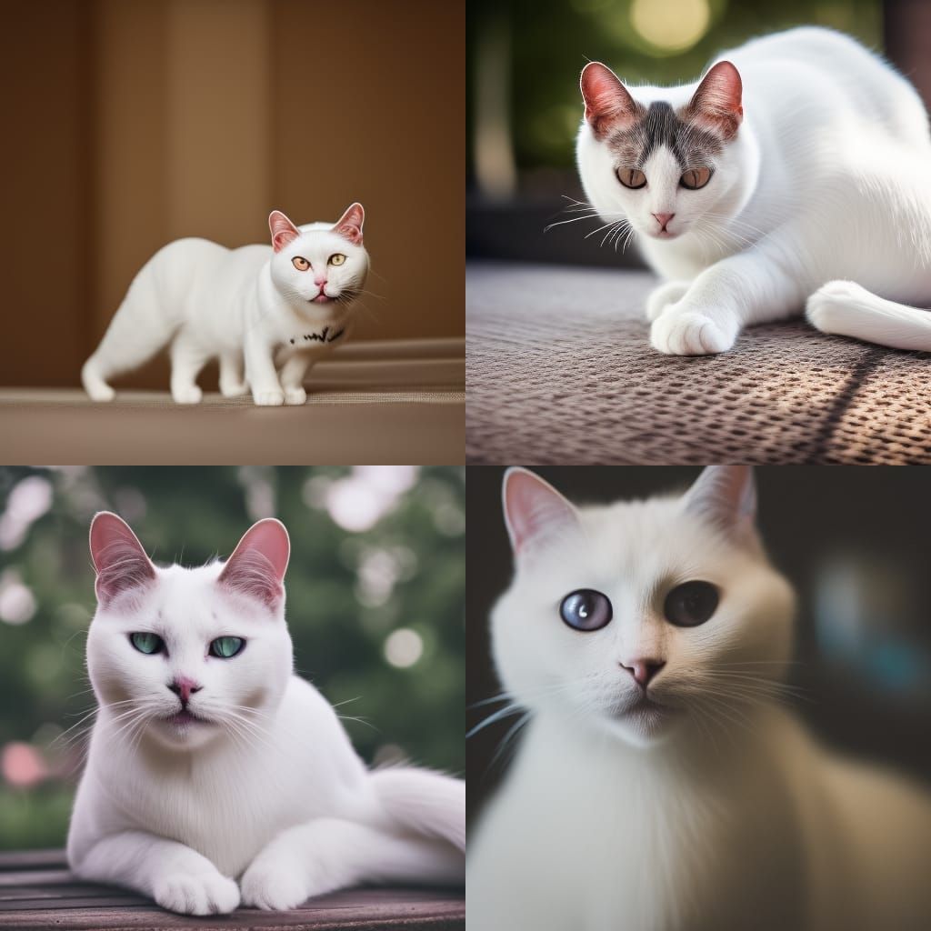 Elegant White Cat Captured in Professional Photography