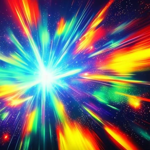 Vibrant Sci-Fi Spaceship Explosion in Space