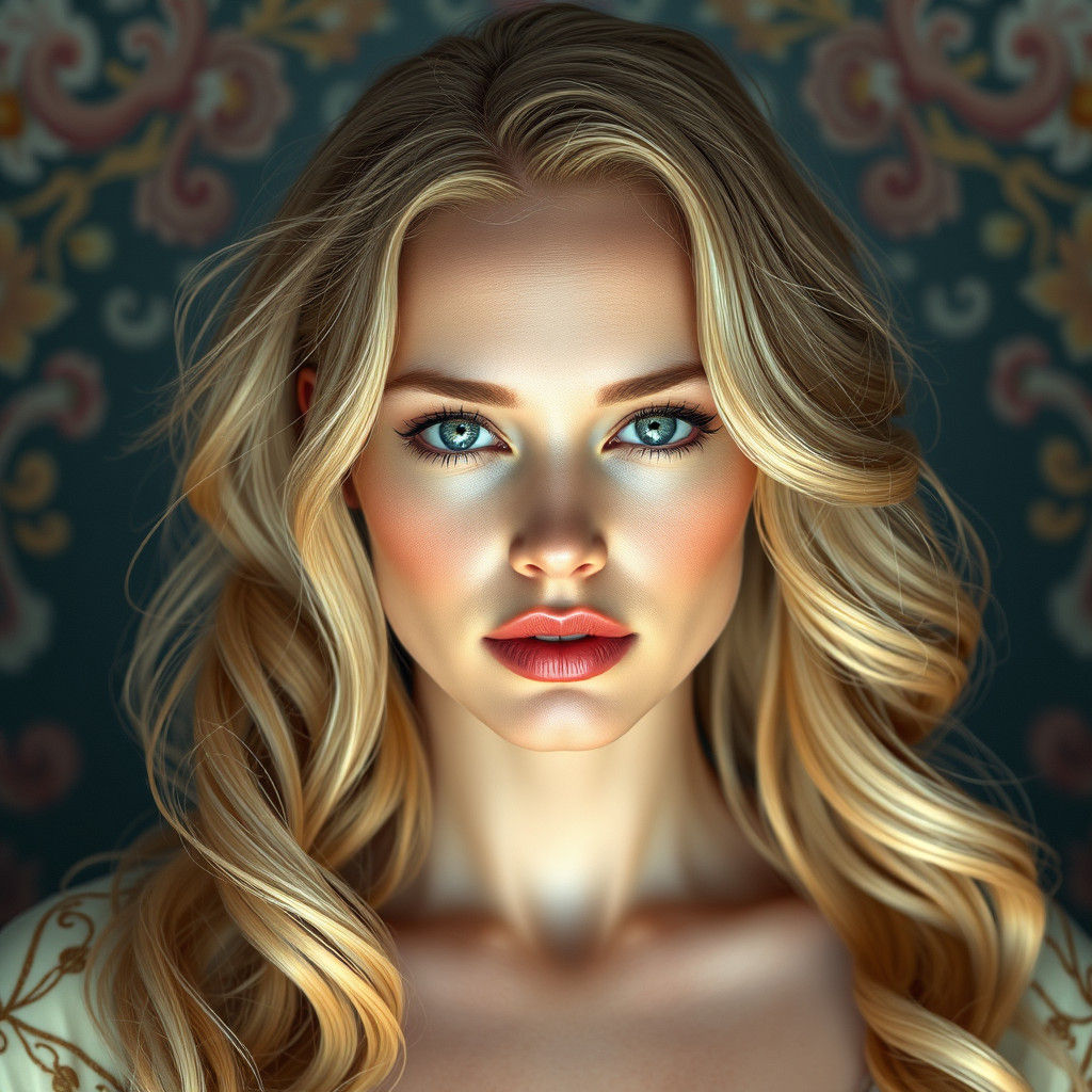 Blonde Models Portrait in Hyper-Realistic Style