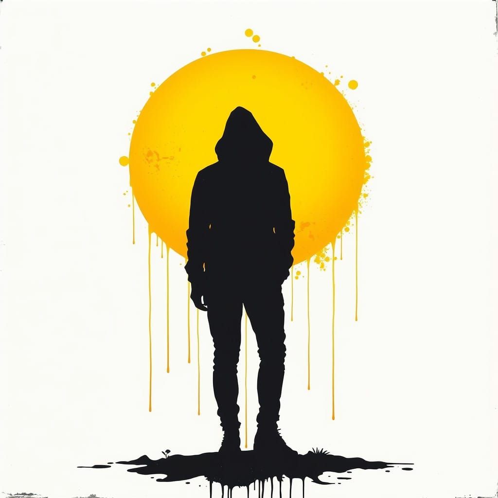 Mysterious Figure in Antique Grunge Style