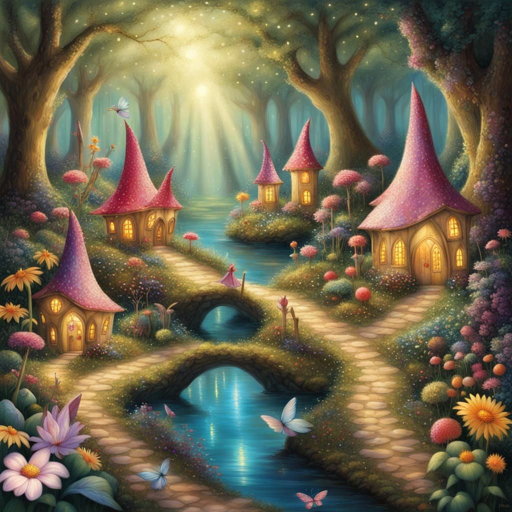 Glittering Fairy Queen in Forest of Jeweled Fruit