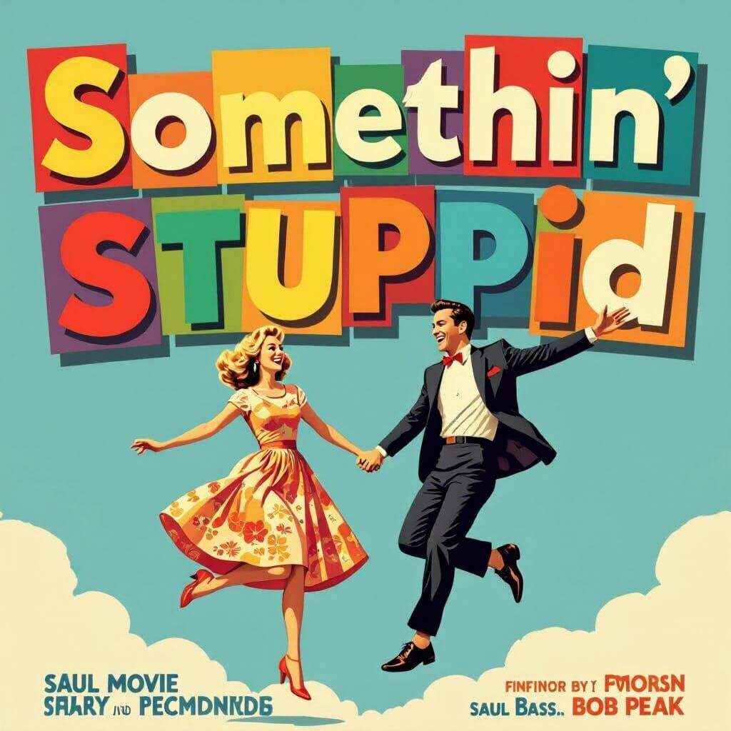 1960s Comedy Film Poster: Joyful Couple Dancing