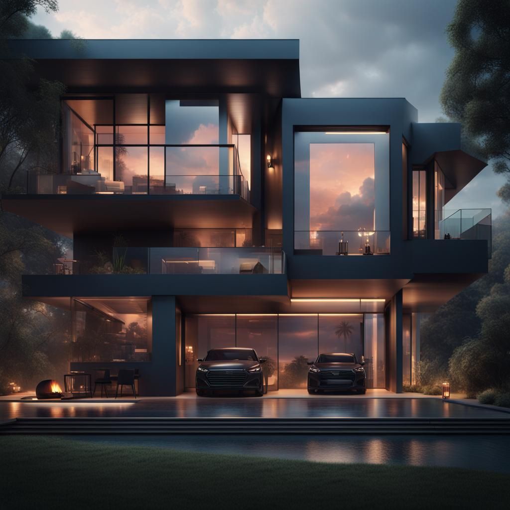 Stunning Modern House in Digital Matte Painting