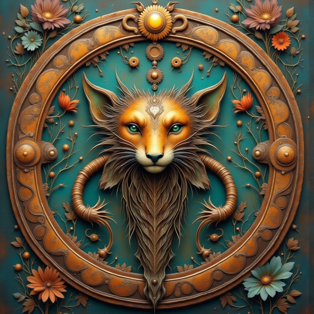 <lora:RustyMetalSurrealism:1.0> <lora:Archetypal Images:1.0>...