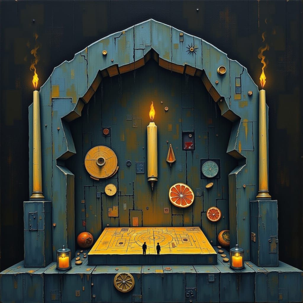 Synesthetic Tomb of Candle Memory: Sensory Gothic Surrealism